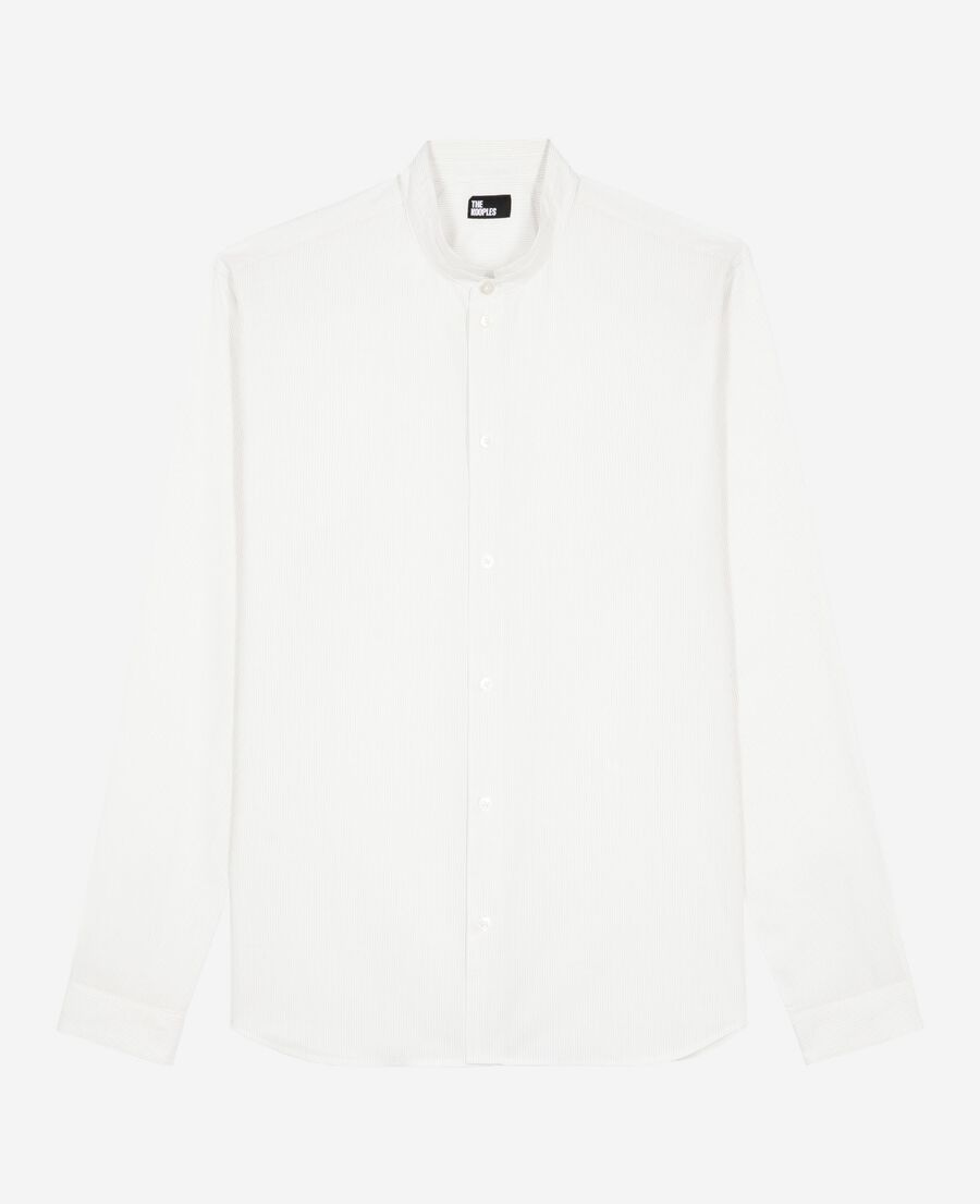 The Kooples MEN WHITE / BLACK formal shirt with white collar