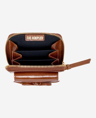 The Kooples WOMEN BROWN amelia brown leather coin purse