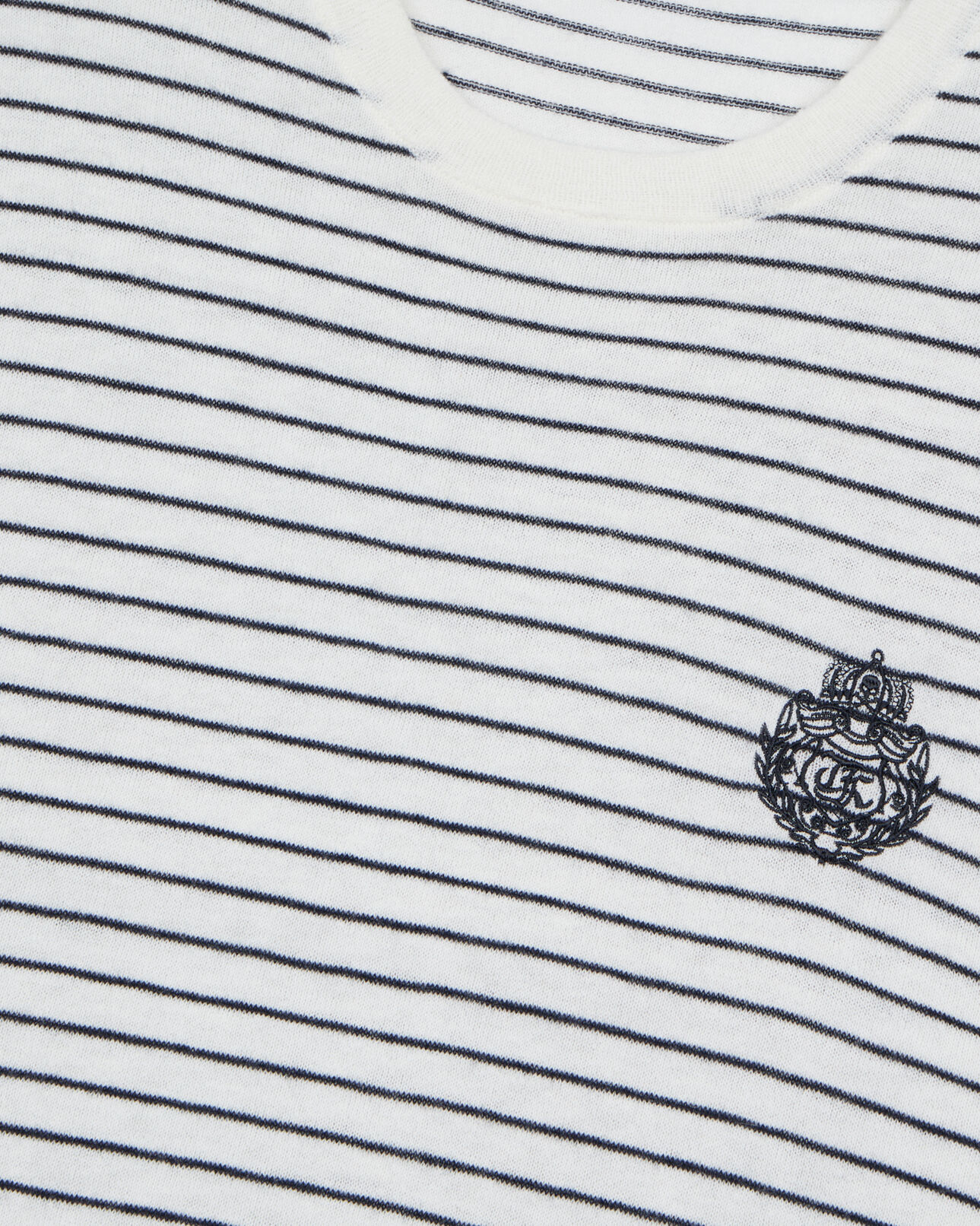 The Kooples HOMBRE WHITE / BLUE jersey escudo rayas lana cachemira