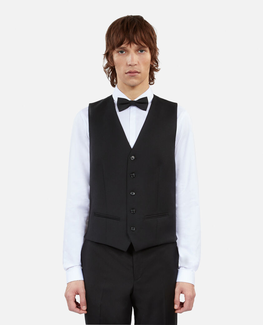 The Kooples HOMME BLACK gilet de costume en laine noir