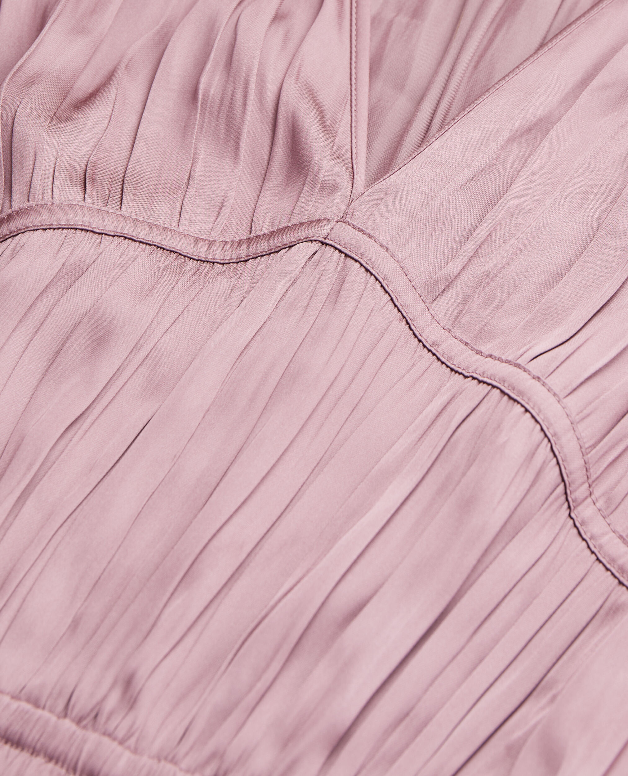 Robe longue mauve avec plissage, DARK PURPLE, hi-res image number null