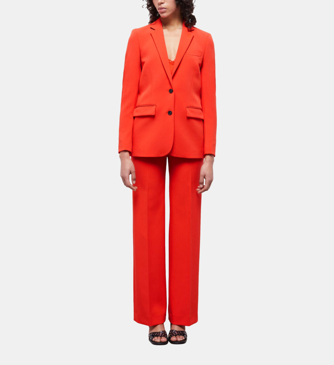 Orange crepe suit jacket The Kooples US