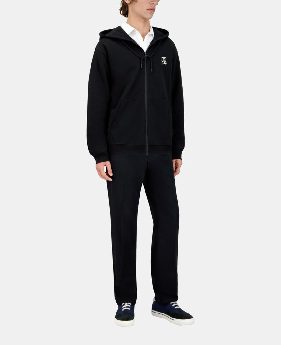 The Kooples HERREN BLACK schwarzes kapuzensweatshirt mit stickerei
