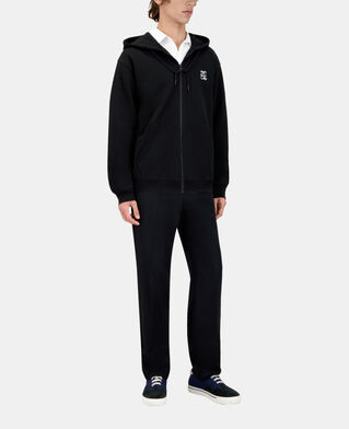 The Kooples HERREN BLACK schwarzes kapuzensweatshirt mit stickerei