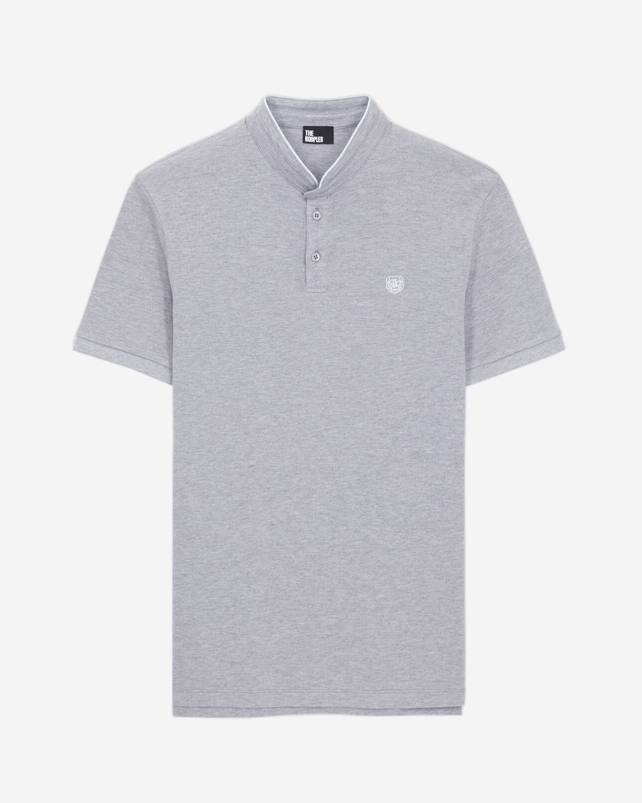 The Kooples MEN GREY / GREEN grey cotton polo t-shirt