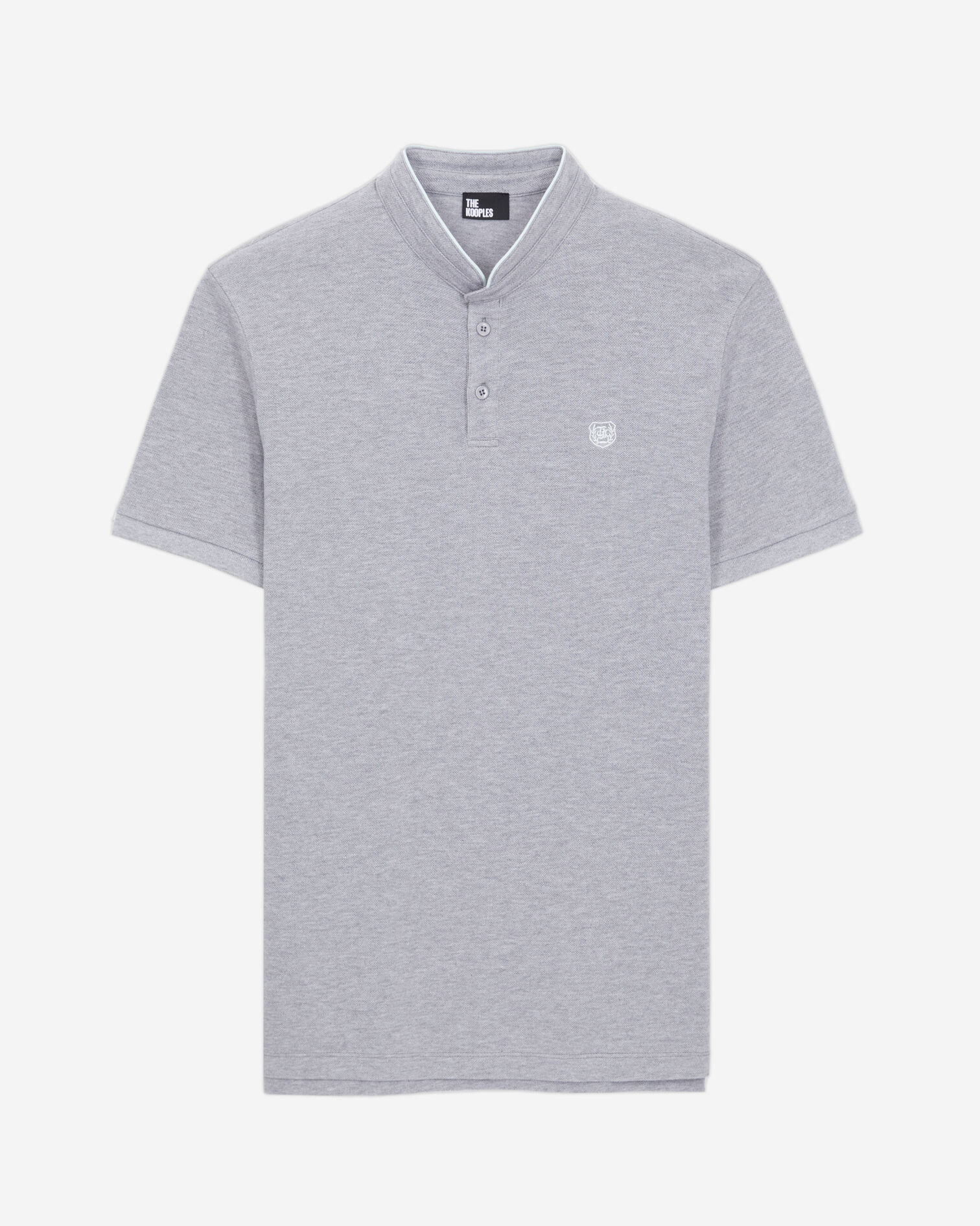 Grey cotton polo t-shirt, GREY / GREEN, hi-res image number null