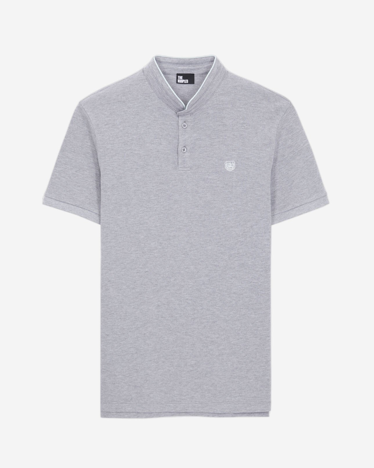 The Kooples HOMME GREY / GREEN polo gris clair en coton