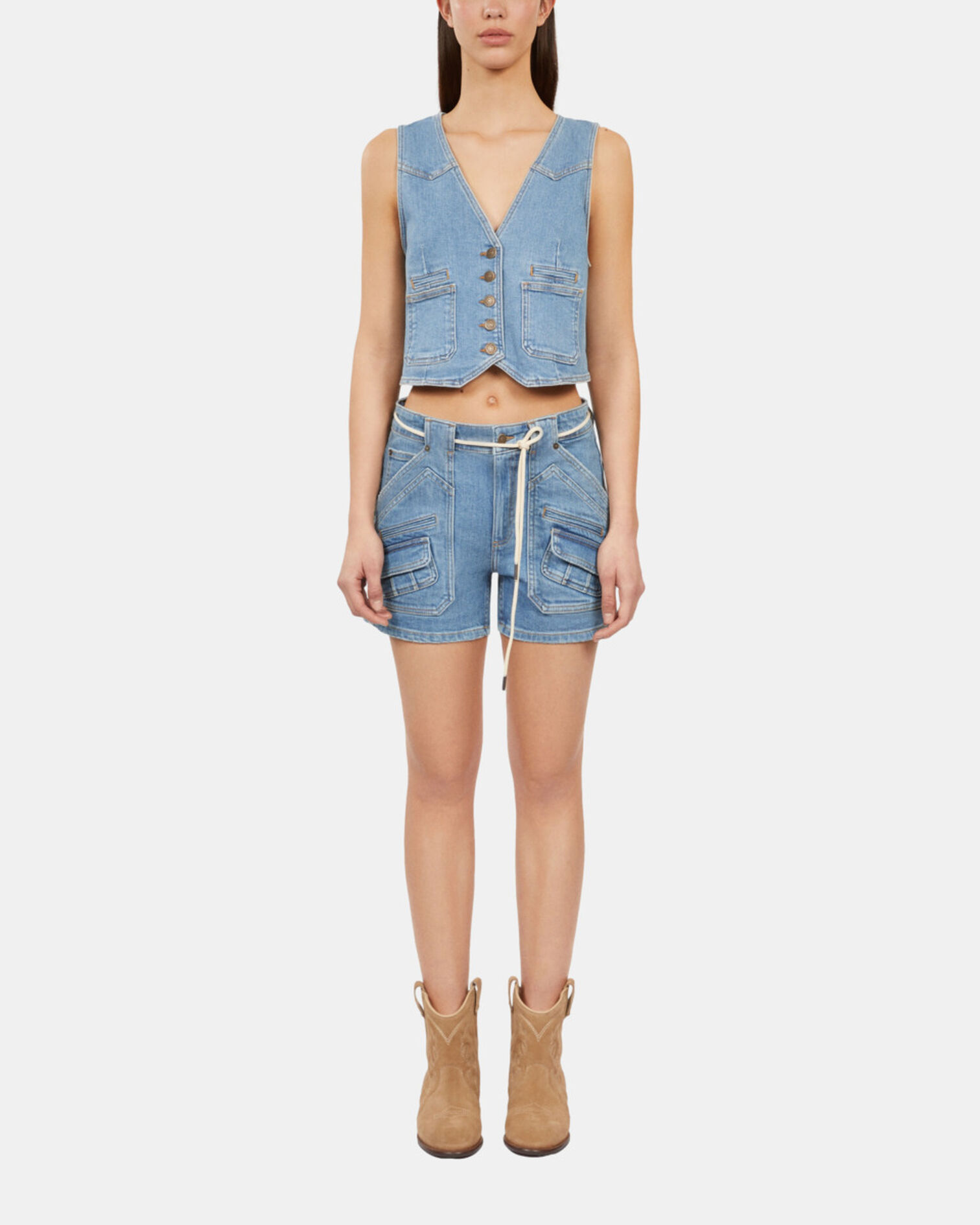 Chaleco azul denim, BLUE, hi-res image number null