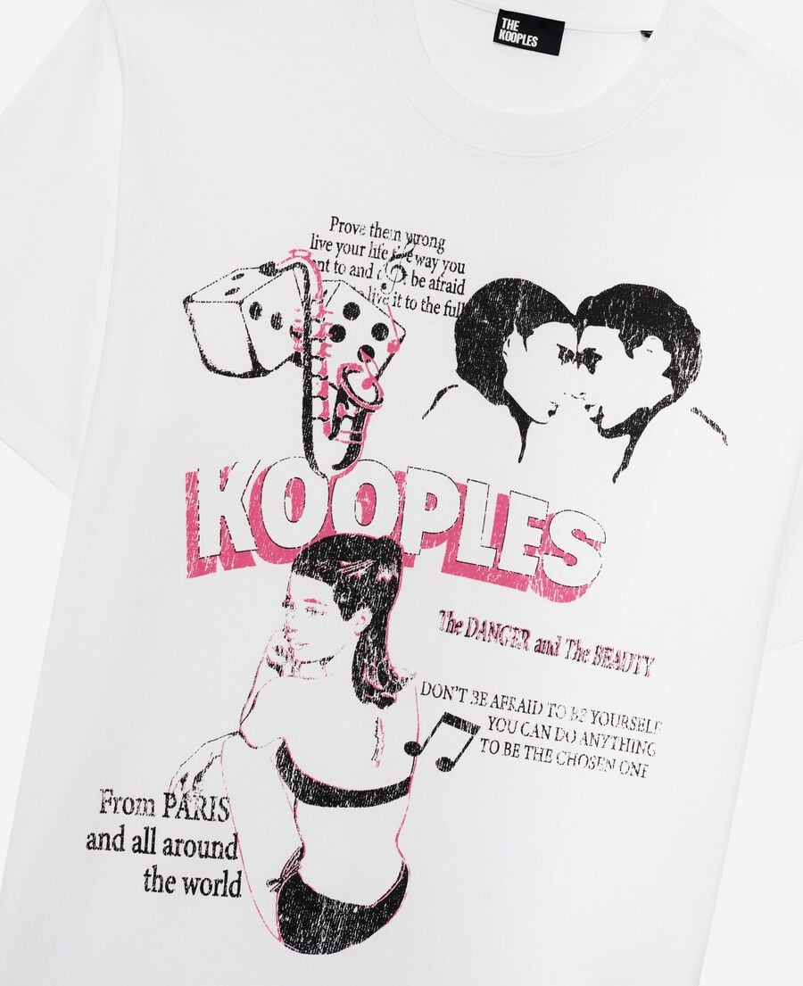 The Kooples HERREN WHITE t-shirt mit siebdruck wei&szlig;