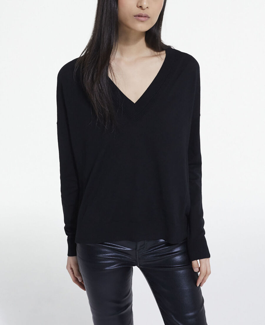 pull en laine noir
