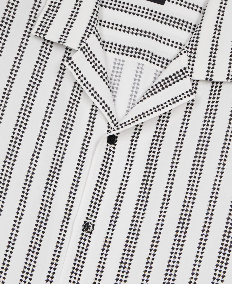 The Kooples MEN ECRU BLACK short-sleeved printed shirt