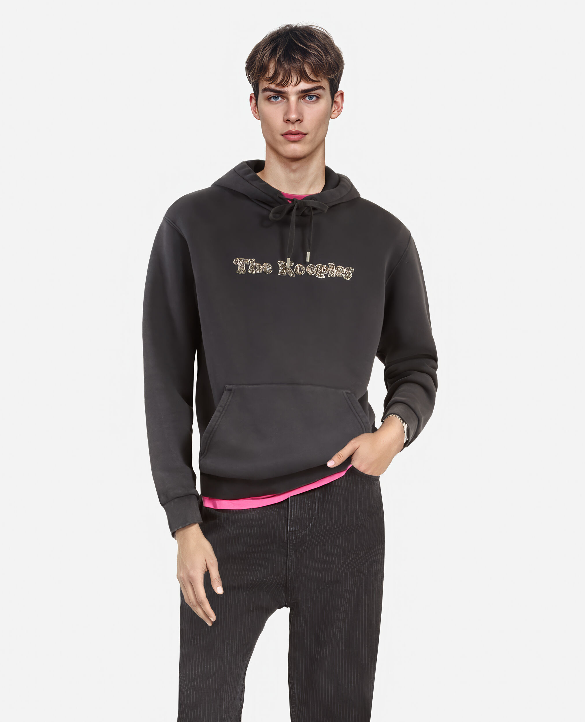 Black logo hooded sweatshirt| The Kooples
