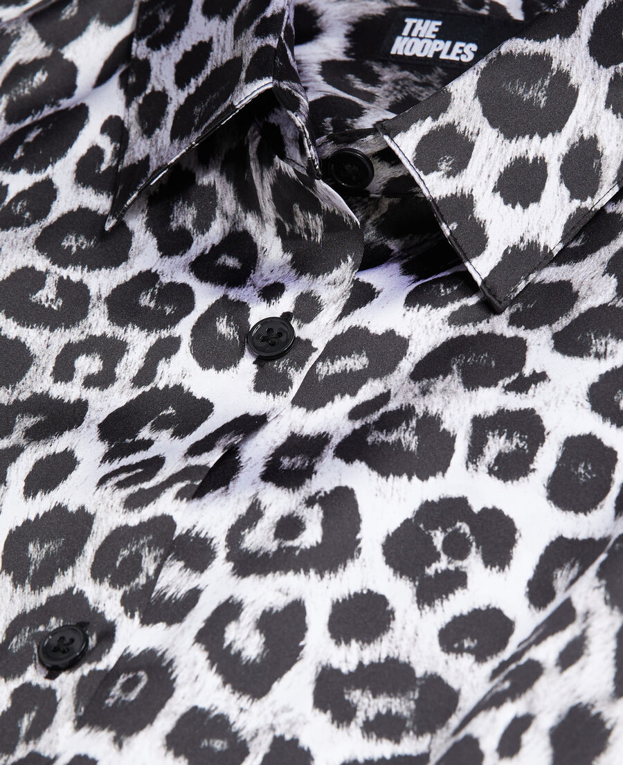 The Kooples MUJER BLACK WHITE LEOPARD camisa estampada seda