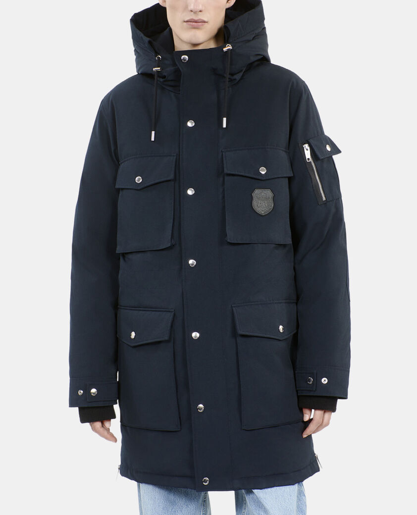 The Kooples HOMME NAVY parka à capuche bleu marine