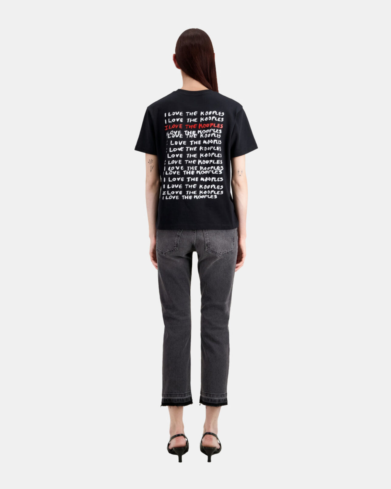 The Kooples FEMME BLACK t-shirt femme i love kooples noir