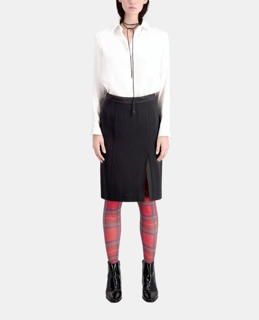 The Kooples WOMEN BLACK black midi pencil skirt
