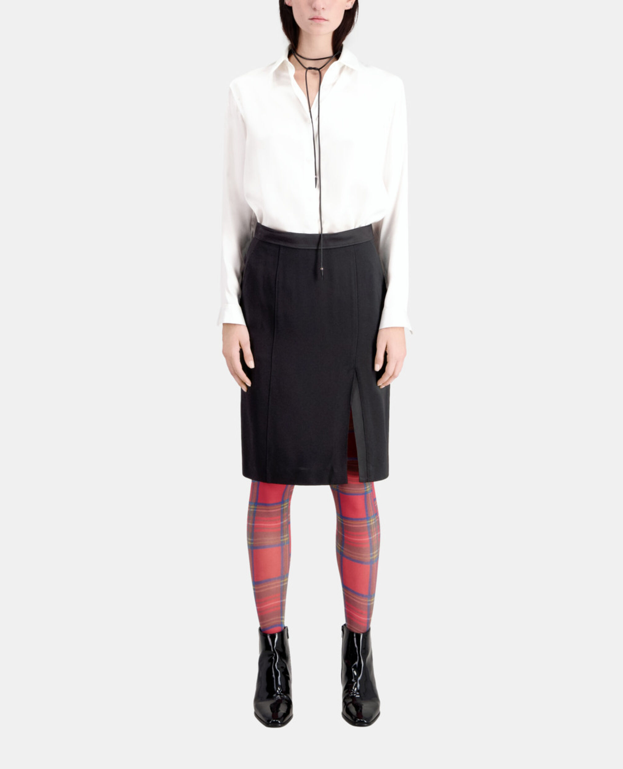 Black midi pencil skirt, BLACK, hi-res image number null