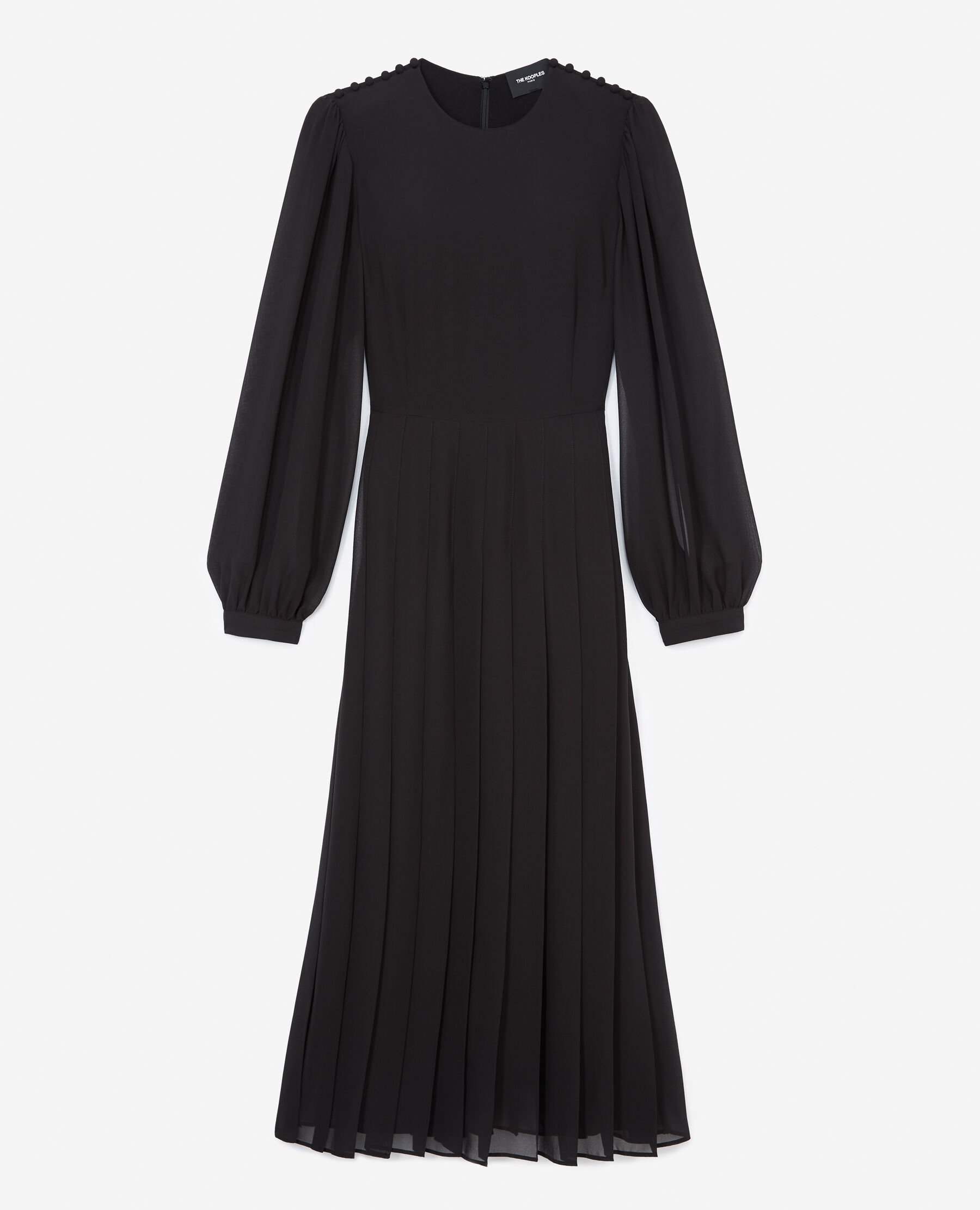 Robe plissée noire longue on sale