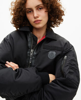 The Kooples FEMME BLACK bomber noir the kooples x schott nyc