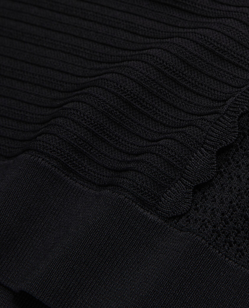 The Kooples FEMME BLACK pull noir en maille ajourée