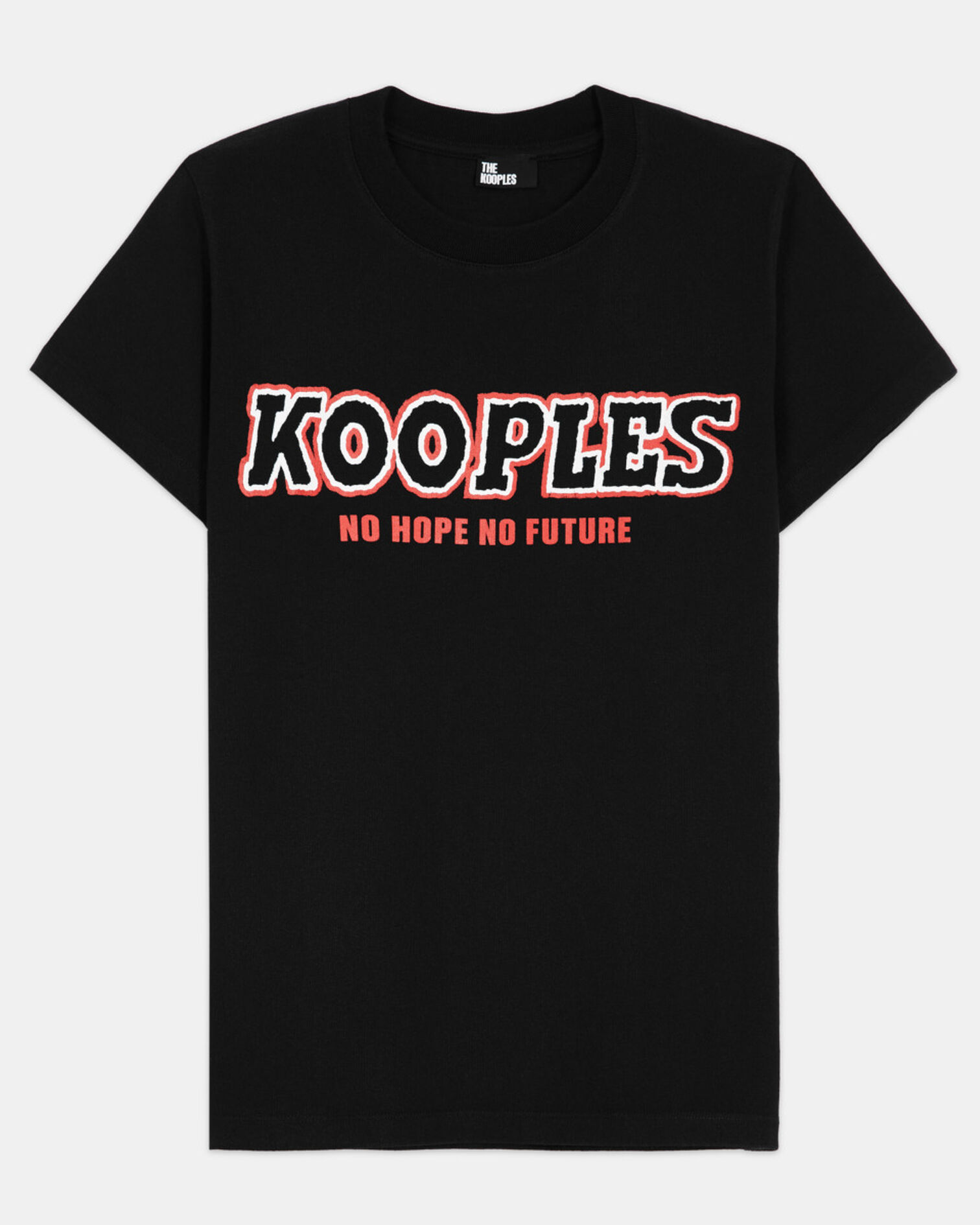 Black T-shirt with screen print, BLACK, hi-res image number null