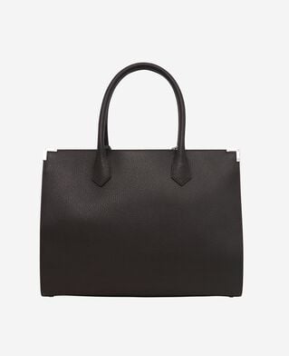 The Kooples DAMEN BROWN ming l einkaufstasche aus braunem, genarbtem leder