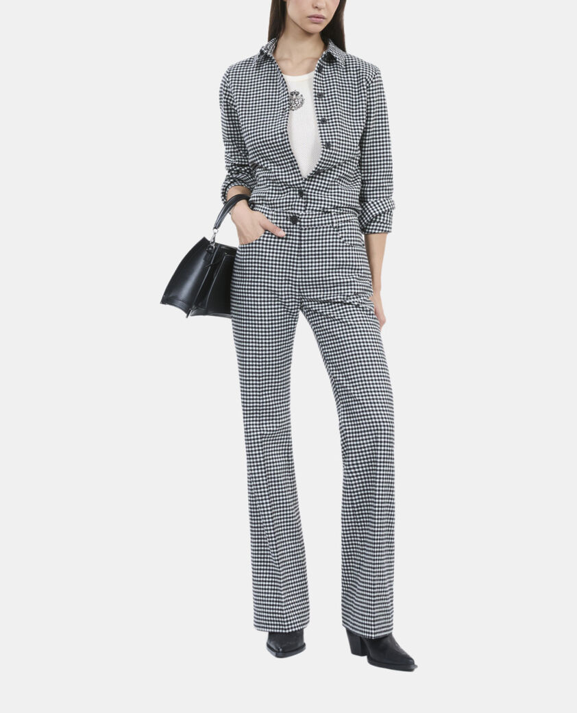 The Kooples DAMEN BLACK WHITE kariertes hemd aus vichy