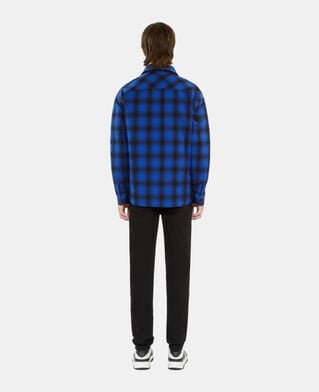 The Kooples HOMME BLUE BLACK blouson type surchemise à carreaux