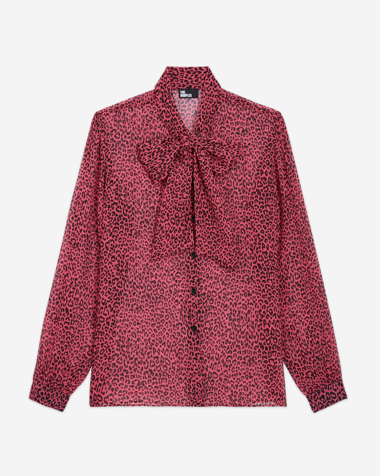 The Kooples WOMEN PINK BLACK pink leopard-print shirt