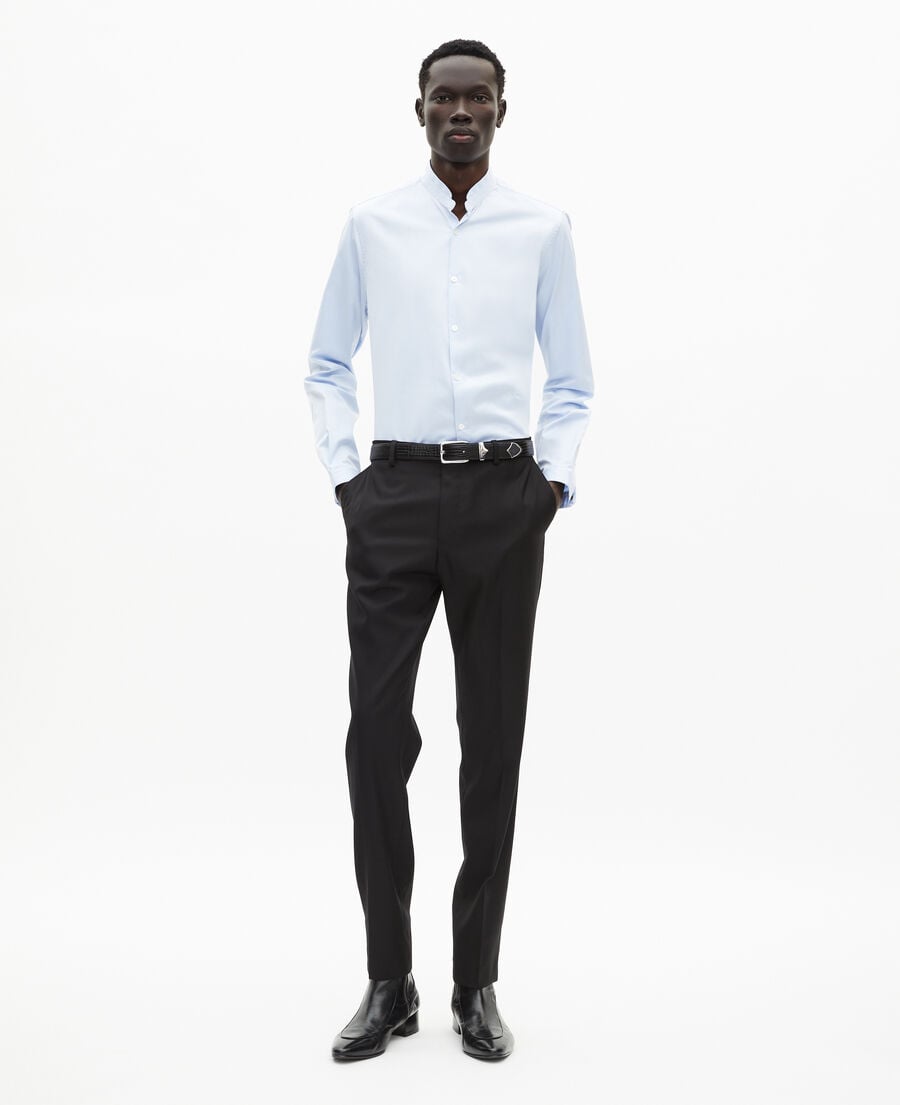 The Kooples HOMME BLACK pantalon de costume en laine ajusté noir