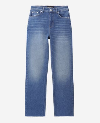 The Kooples WOMEN BLUE WASHED cropped straight jeans