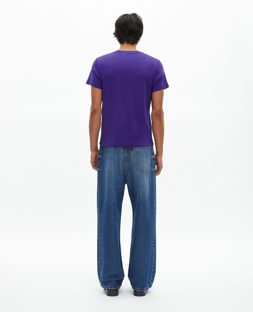 The Kooples MEN ELECTRIC BLUE t-shirt with purple print