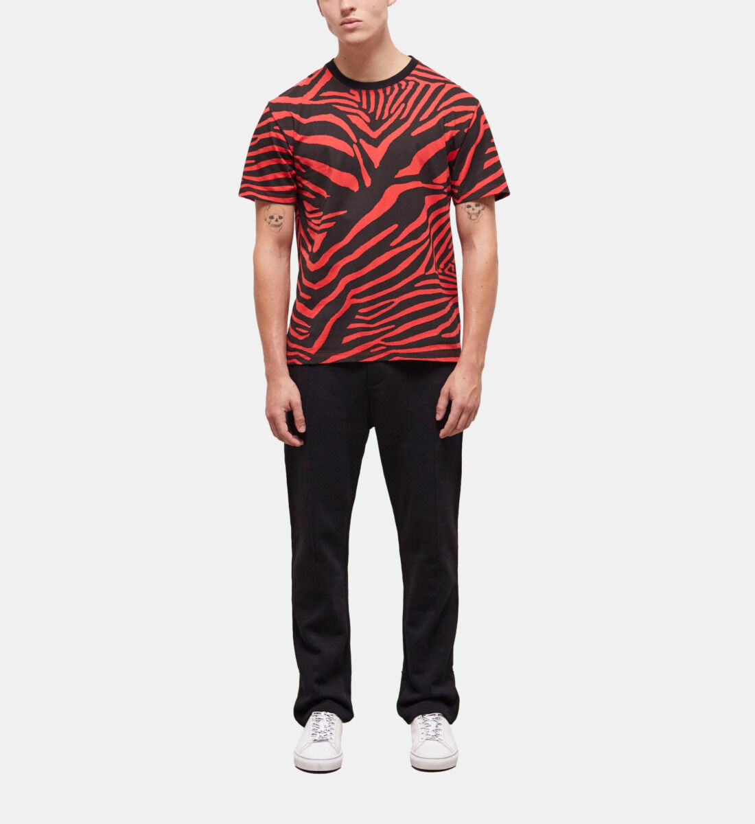 Men s red printed t shirt The Kooples US
