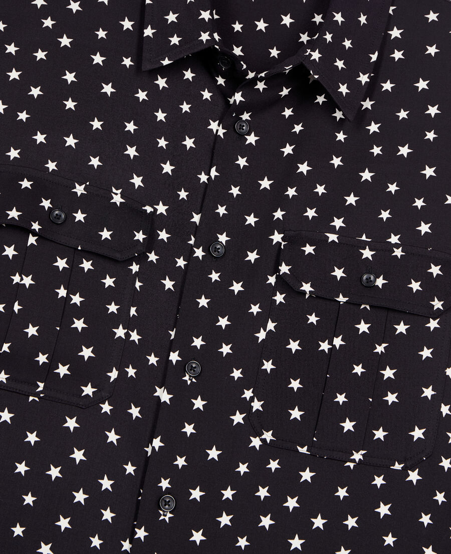 The Kooples MEN BLACK WHITE star printed shirt