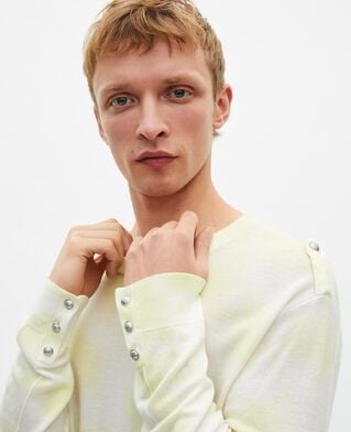 The Kooples H YELLOW - ECRU yellow tie and dye merino wool sweater