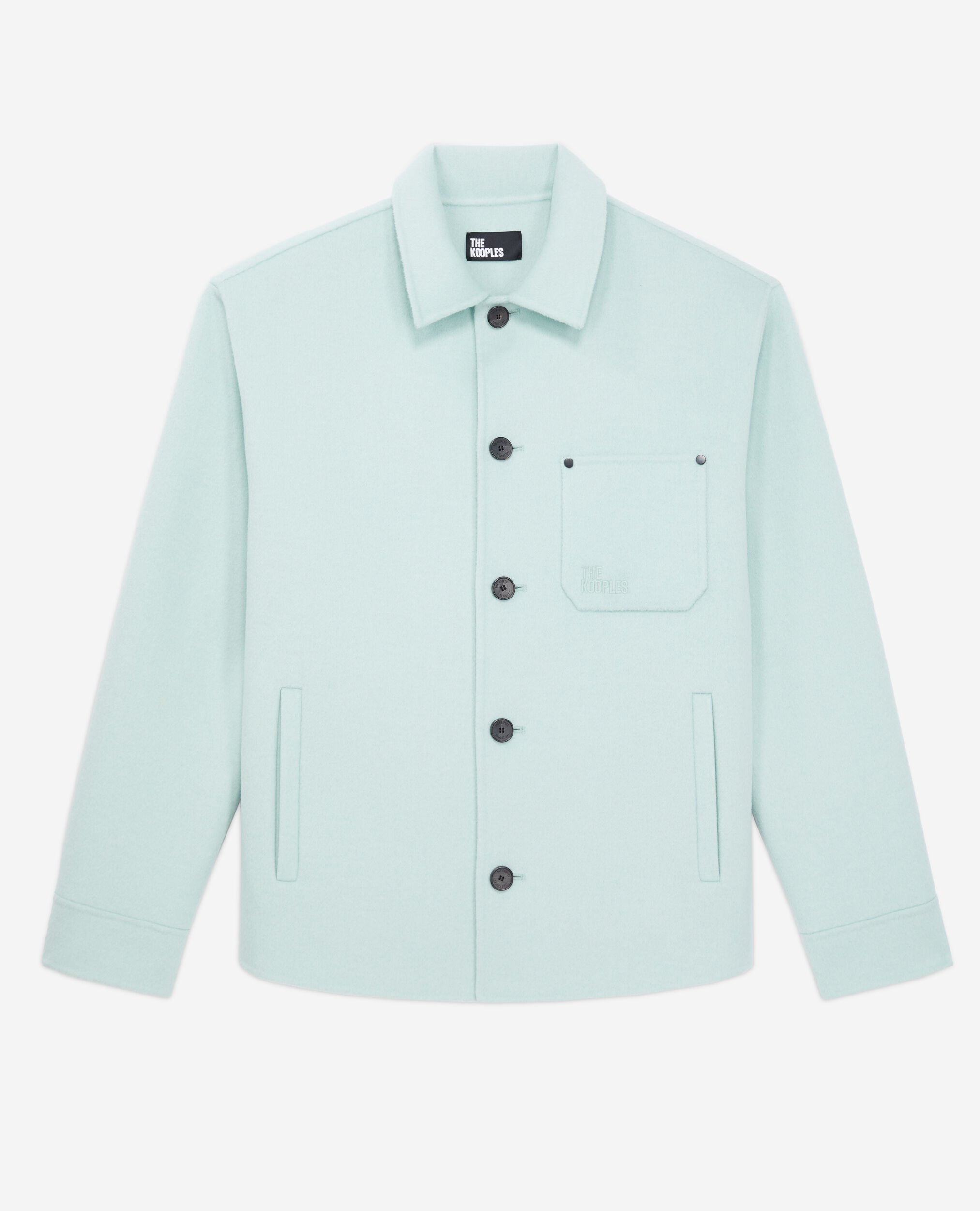 Green wool overshirt style jacket, OCEAN, hi-res image number null