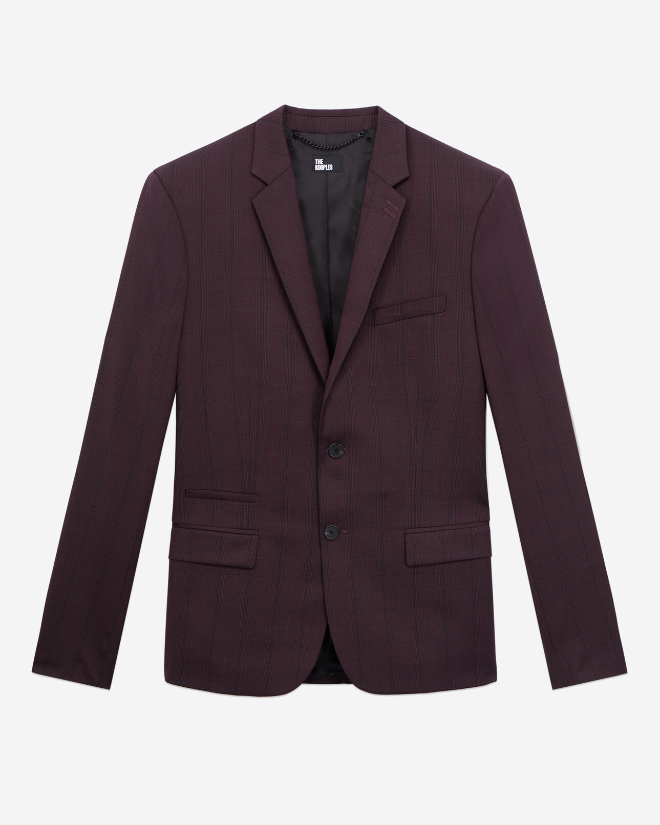 The Kooples HERREN BORDEAUX karierte bordeauxrote anzugjacke aus wolle