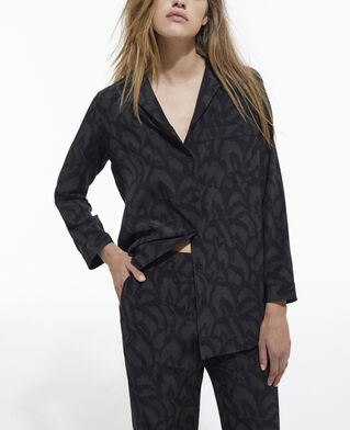 The Kooples F KAKI BLACK printed silk shirt