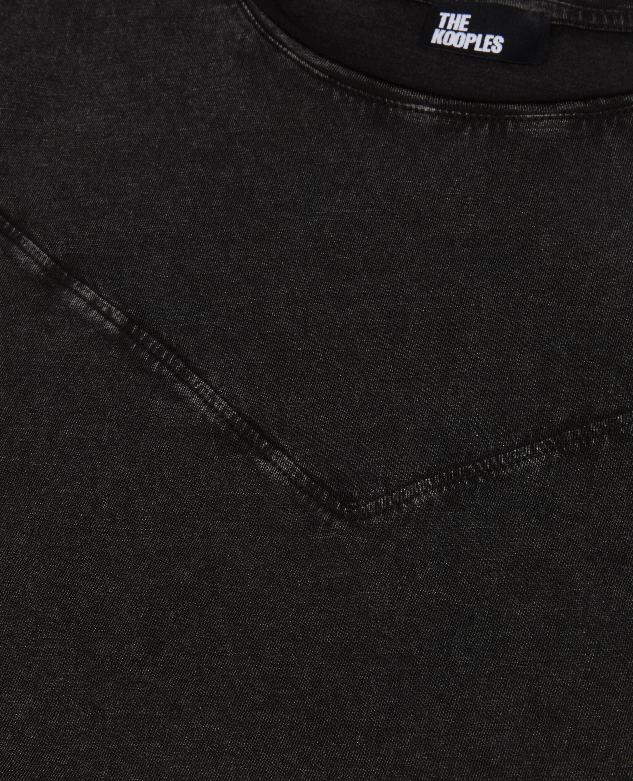 Black t-shirt with lacing, BLACK WASHED, hi-res image number null
