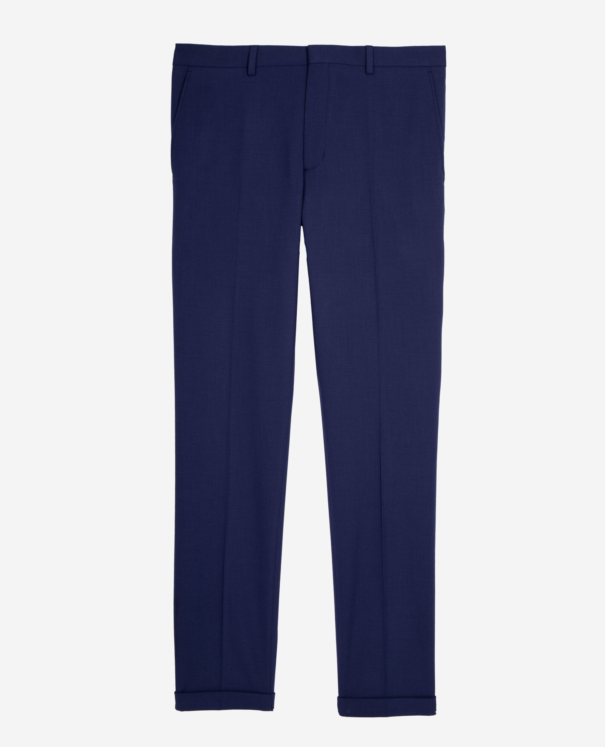 Bright blue wool suit trousers, DARK BLUE, hi-res image number null