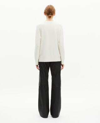 The Kooples F ECRU round-neck cashmere sweater, ecru