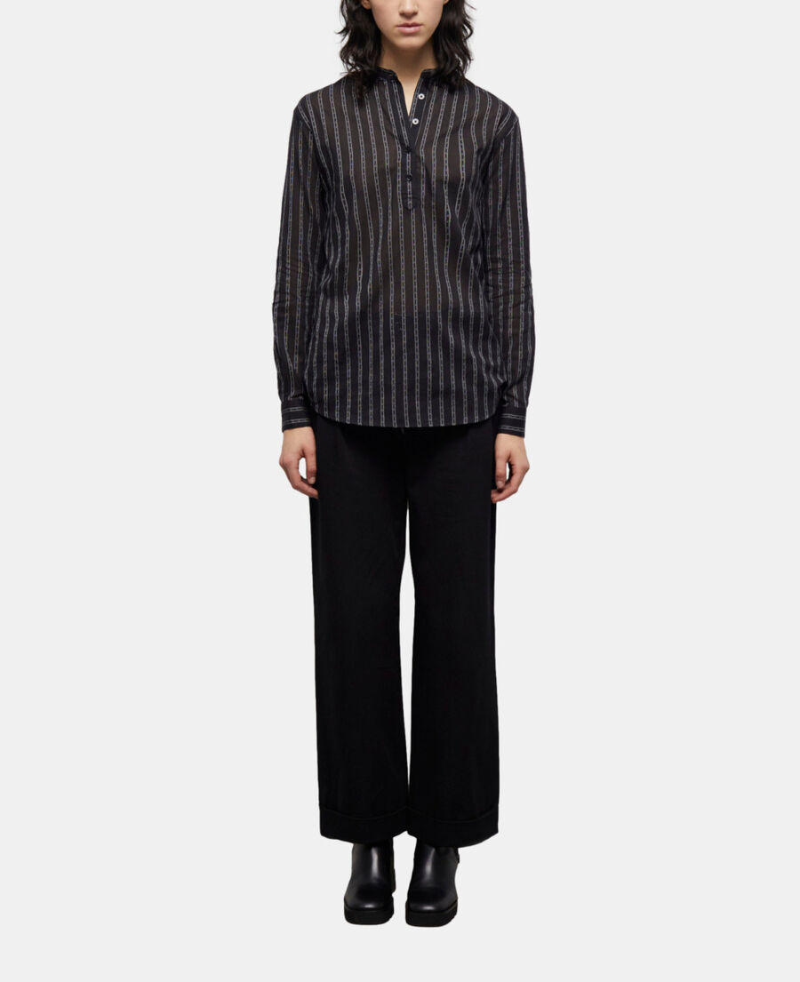 The Kooples F BLACK black striped shirt