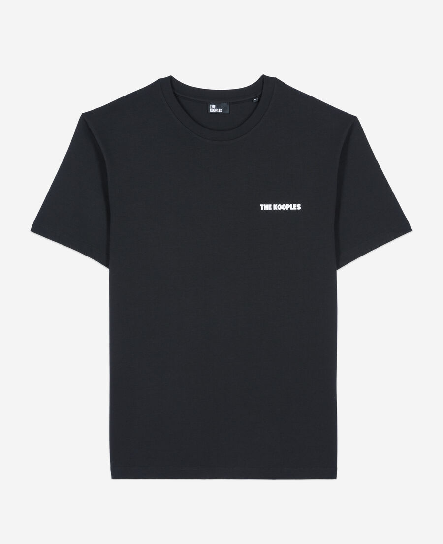 The Kooples HERREN BLACK schwarzes t-shirt mit siebdruck 