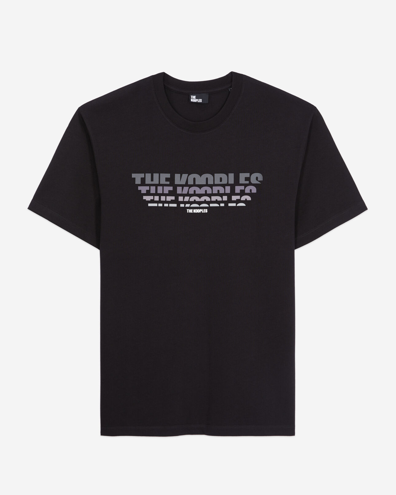 The Kooples HOMME BLACK t-shirt homme noir avec sérigraphie logo en dégradé de couleur