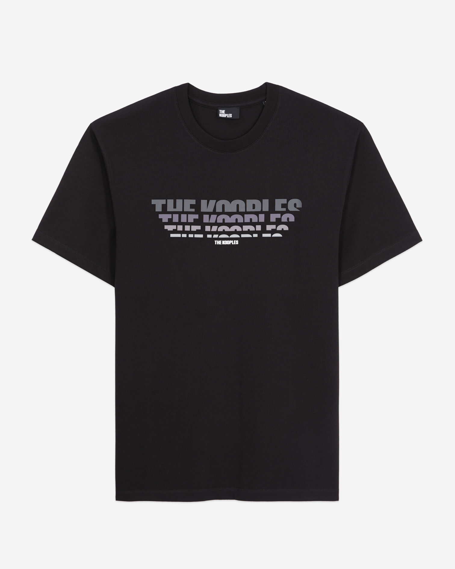 T-shirt Homme noir avec sérigraphie logo en dégradé de couleur, BLACK, hi-res image number null