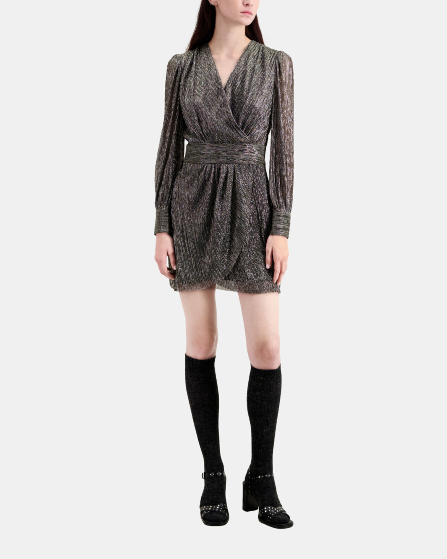 Short silver dress, SILVER, hi-res image number null