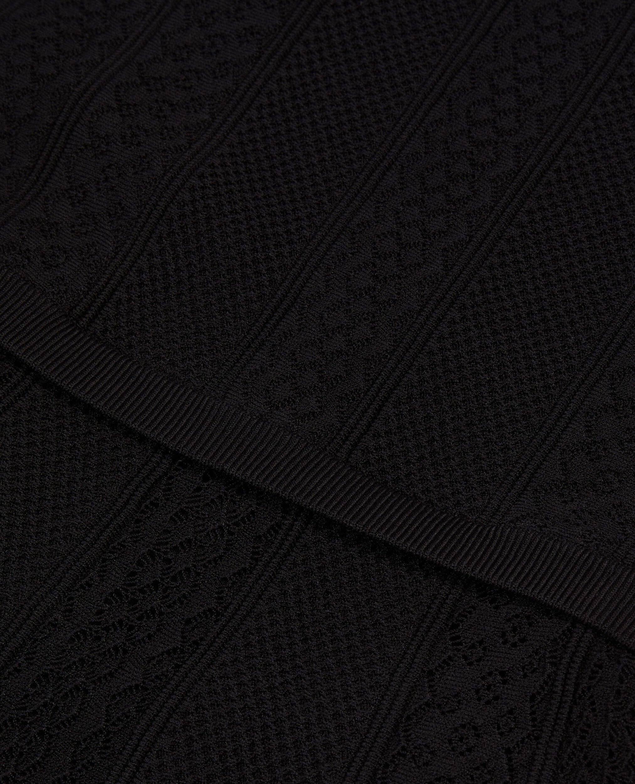Short black openwork knit dress, BLACK, hi-res image number null