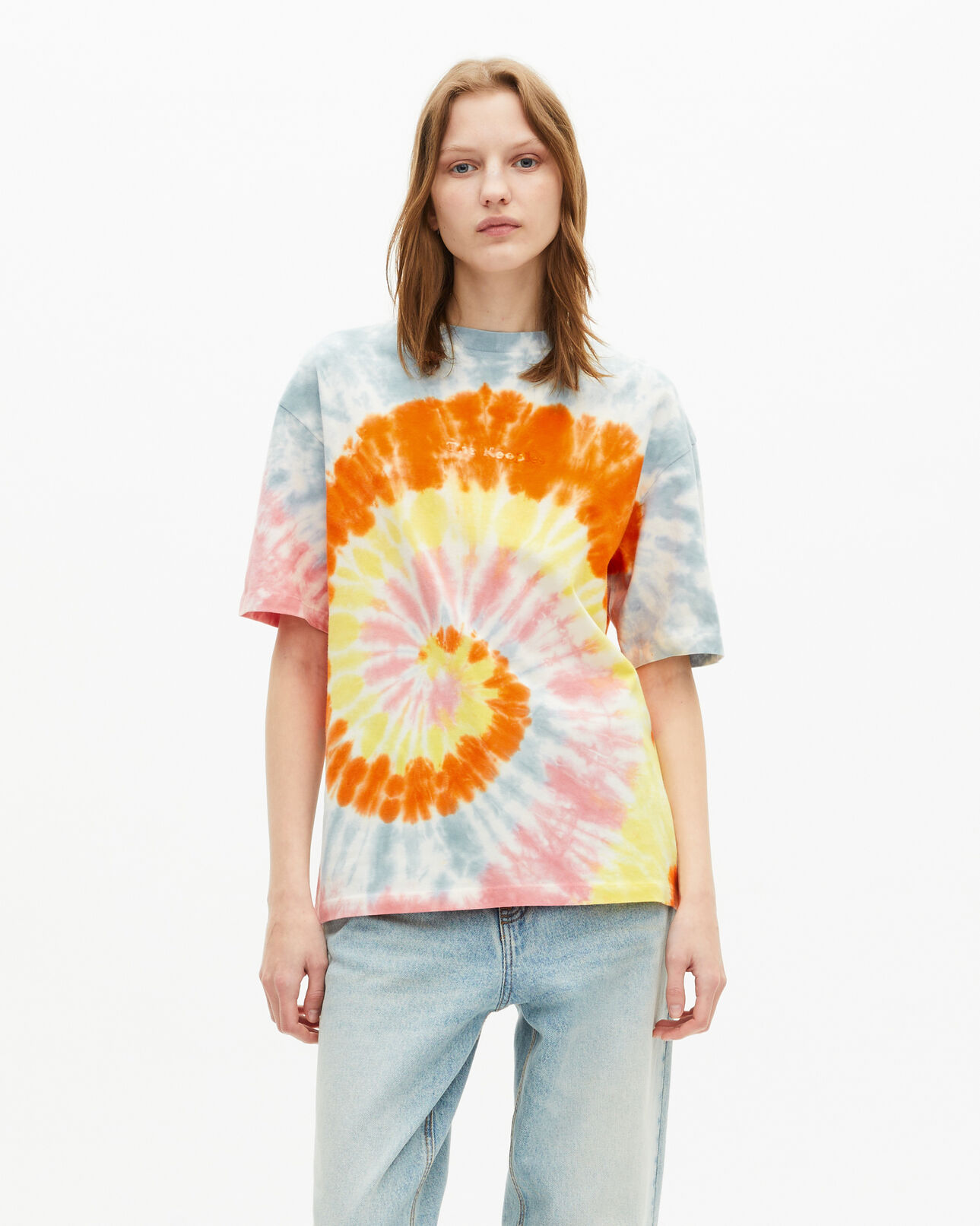 The Kooples WOMEN BABY BLUE multicolor tie-dye t-shirt