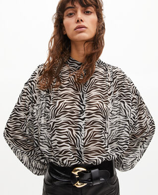 The Kooples F BLACK WHITE zebra print shirt