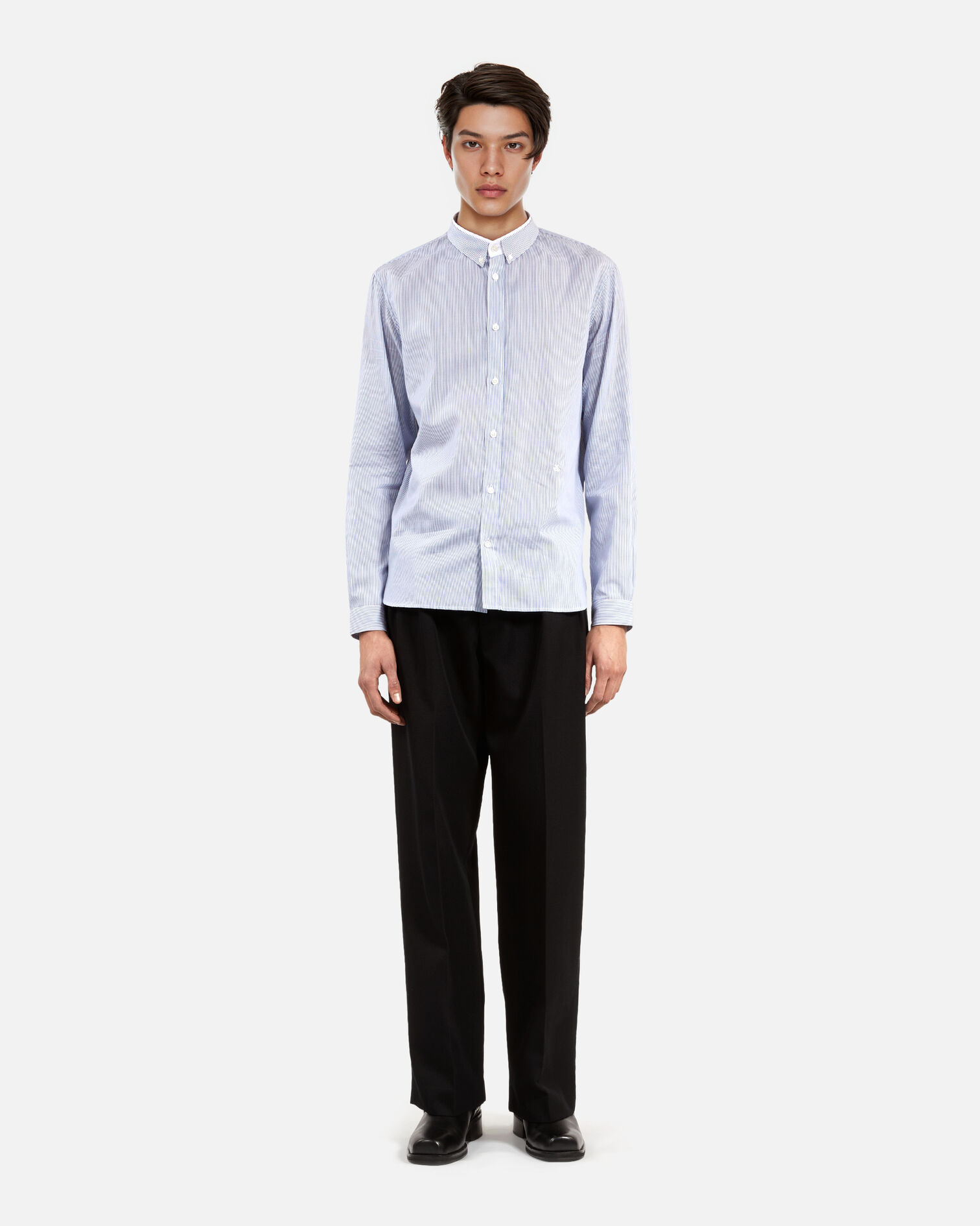 Chemise formelle à rayures bleu et blanche, BLUE WHITE, hi-res image number null